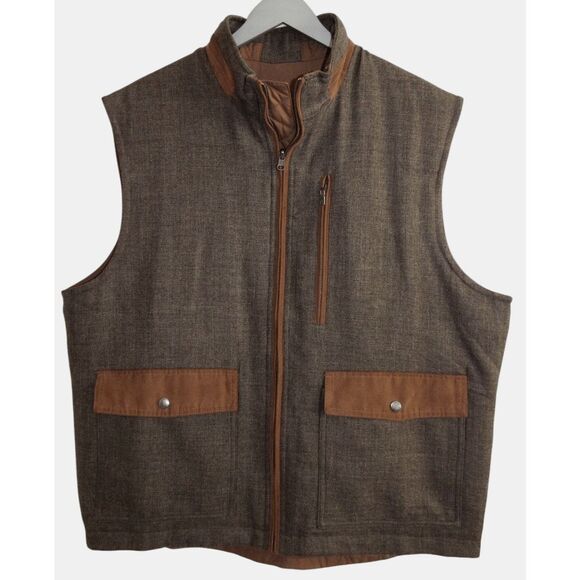 Cutter & Buck Men's XL Reversible Tweed & Quilted Preston Vest Classic - Picture 1 of 10